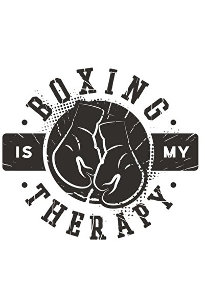 OEM Autocolant motivațional „Boxul este terapia mea” - Alb-negru, vinil PVC, ...