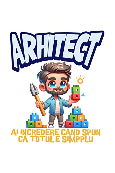 OEM Autocolant - Bărbat brunet cu barbă, sculptură din lemn, cuburi colorate,...