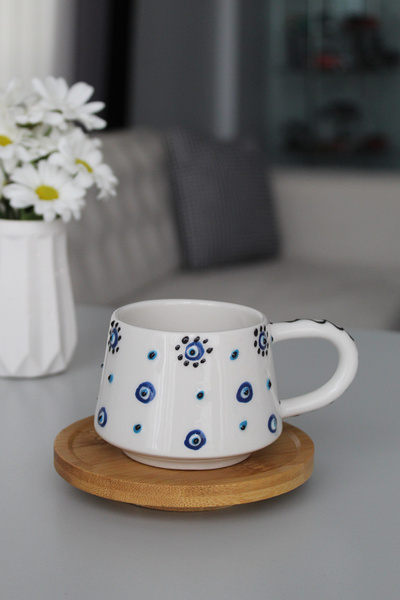 Inspire Ceramic Evil Eye Bead Patterned Mug Cup