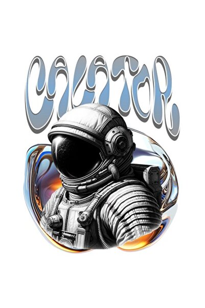 OEM Autocolant astronaut - costum spațial, text abstract „Călător”, bordură a...