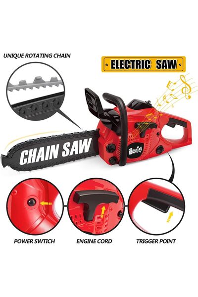 scntoys Oyuncak Motorlu Testere Hızar Gerçekçi Tasarım Sesli Işıklı Ağaç Moto...