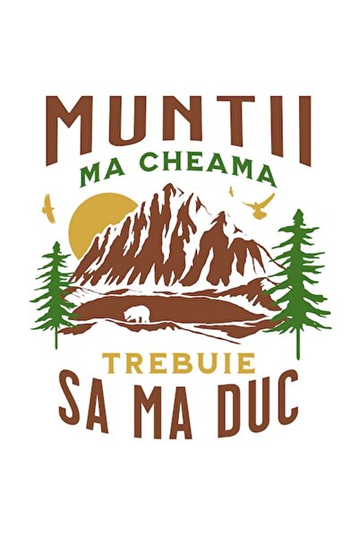 OEM Autocolant apus de soare pe munte - „Munții te cheamă” PVC vinil 15 cm