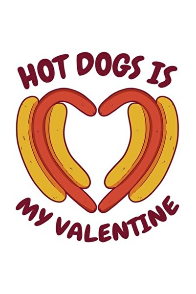 OEM Autocolant „Hot Dogs is My Valentine”, cu margini albe, vinil PVC 10 cm