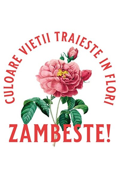 OEM Autocolant cu flori colorate și textul „Zâmbește culoarea vieții, trăieșt...