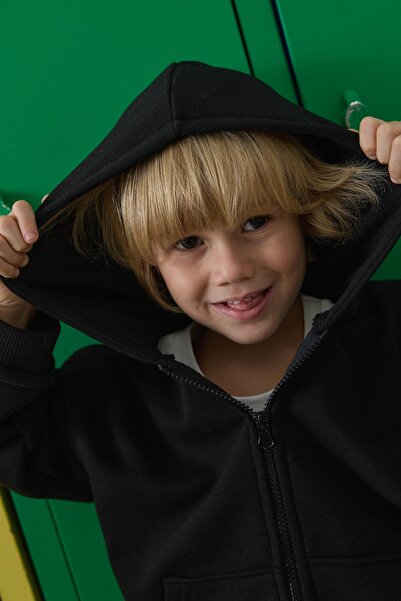 Tics Σετ φούτερ με φερμουάρ - μαύρο