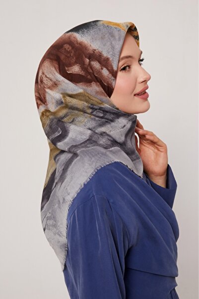 poloist Women Pulling Cotton Cotton Non-Slip Soft Scarf Wave Pattern Pattern 100X100 cm