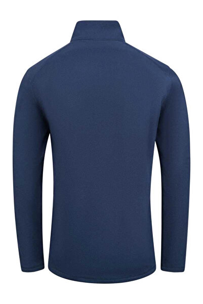 2AS Cedric Мъжка тънка поларна блуза с половин цип, тъмносиня