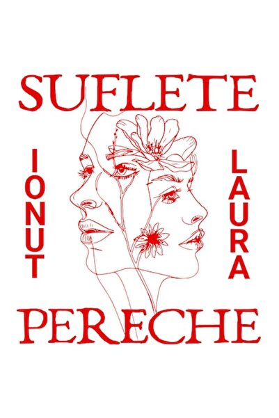 OEM Autocolant „Suflete pereche” cu chip uman cu flori - Dragoste / Ziua Îndr...