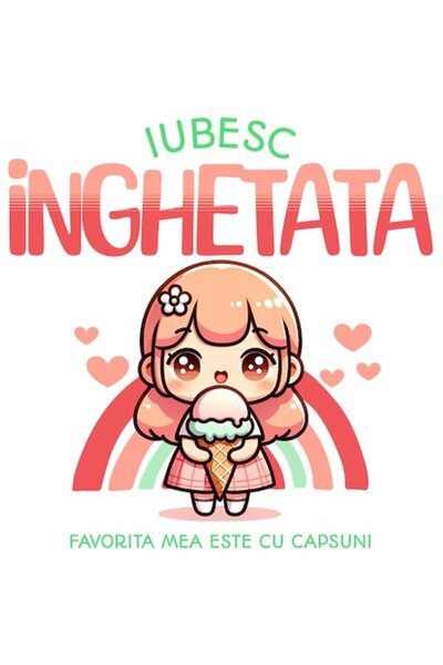 OEM Autocolant cu față de desene animate și cornet de înghețată „I Love Straw...