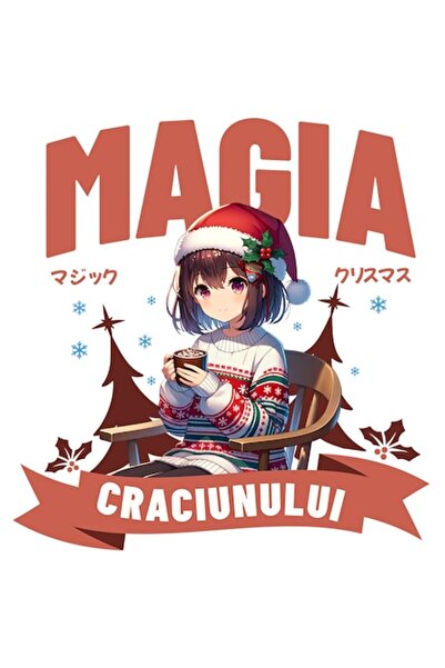 OEM Autocolant de Crăciun cu o față de anime, „Magia Crăciunului”, vinil PVC,...
