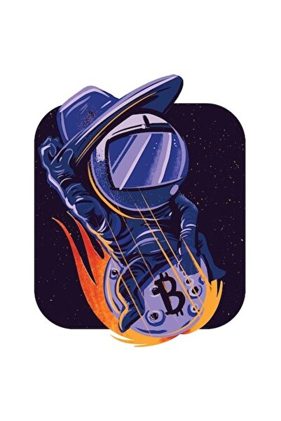 OEM Autocolant personalizat - Bitcoin, Astronaut, Pălărie, Spațiu, Foc, Bordu...