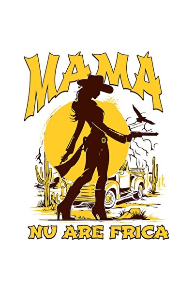 OEM Autocolant cu siluetă feminină (Cowgirl in the Wild) - „Mom Is Not Afraid...