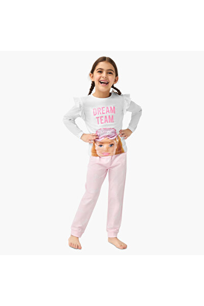 mattel Graphic Print Long Sleeves T-shirt and Solid Pyjama Set