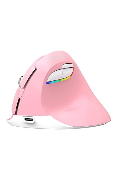 Delux M618Mini DB BT+2.4G 2400DPI Wireless Vertical Mouse (pink)