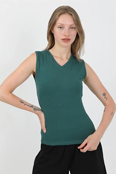 alfa expres Clothing Women's Thick Strap Cotton Combed Shorts Suit Green