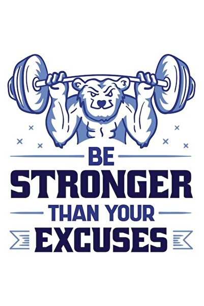 OEM Autocolant motivațional - Ursuleț ridicând greutăți, „Fii mai puternic de...