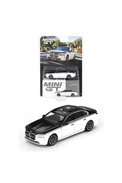 mini gt 1:64 Bmw I7 Xdrive60 Alpine White / Black Sapphire Diecast Model Car