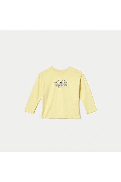 CPLG تي شيرت بطبعة الفول السوداني مع رقبة دائرية وأكمام طويلة