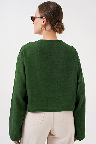 Hiccup Bdart Linen Blend Tie Detail Long Sleeve Kimono