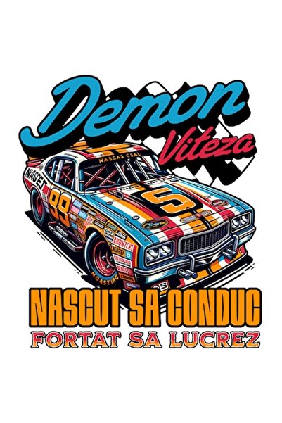 OEM Racing Car Sticker No.5 — "Demon Speed: Born to Drive, Forced to Work" — ...