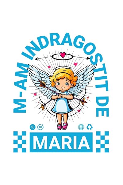 OEM Autocolant - Față de copil cu aripi de înger „M-am îndrăgostit de Maria”,...