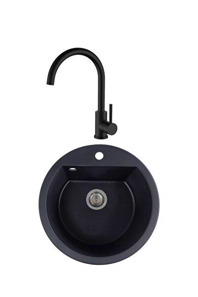 SanDonna CHIUVETA BUCATARIE LENA NEGRU + BATERIE WALTZ ALFA NEGRU