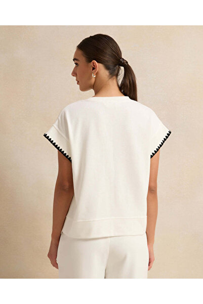 REDTAG Women Ivory Embroidered Top