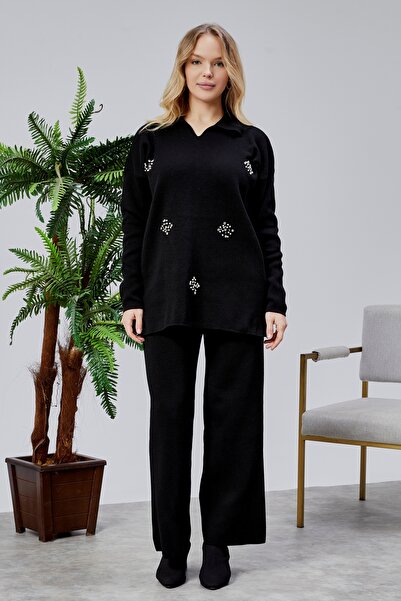 Jinx Wear Fashion Detaliu perlat cu guler Potrivire confortabilă O supradimen...