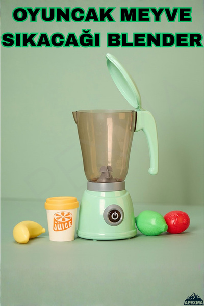 Apexma Oyuncak Işıklı Aksesuarlı Su Hazneli Meyve Sıkacağı Blender Seti - Evc...