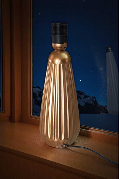 ariana sytle 30 cm Serrated Hatless Wired Ceramic Lampshade Bottom Gld