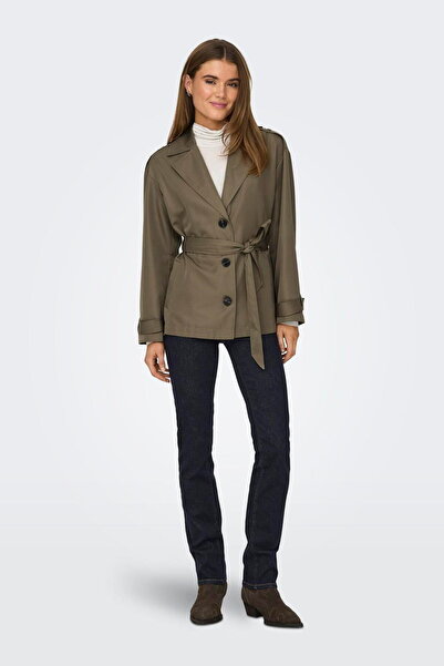 ONLY Жіночий короткий тренч - з поясом, деталями у вигляді ґудзиків