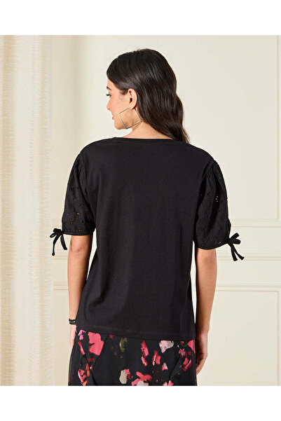 REDTAG Women Black Embellished Top