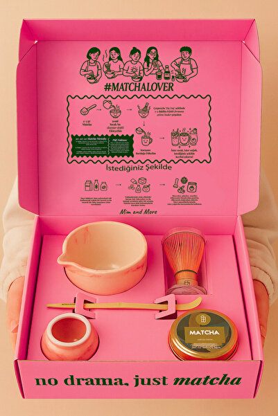 Mim and More Matcha Starter Pack - Chawan, Bamboo Whisk, Chasen, Chasaku, Pure Matcha 25 Gr Matcha Starter Set