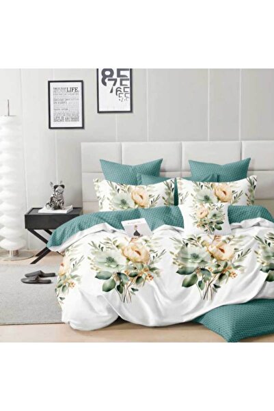 Patul Lenjerie de Pat, Bumbac Satinat, Pucioasa, 2 Persoane, Pat Dublu, 4 Piese