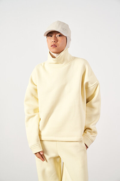 Mevra Φούτερ με τρεις ράβδες από πολικό ύφασμα σε χρώμα βουτυρίου