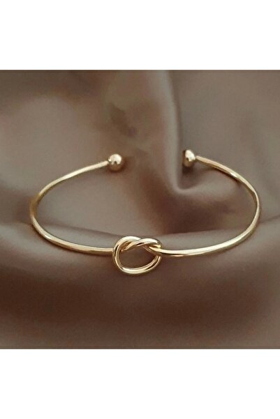 Twinssis Accessories Kadın Gold Düğüm Bileklik Kelepçe