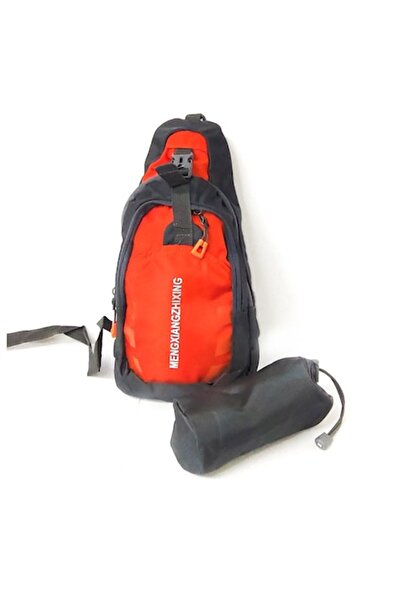 OEM Shoulder bag for men with umbrella cover, 37x18x8 cm, black/orange