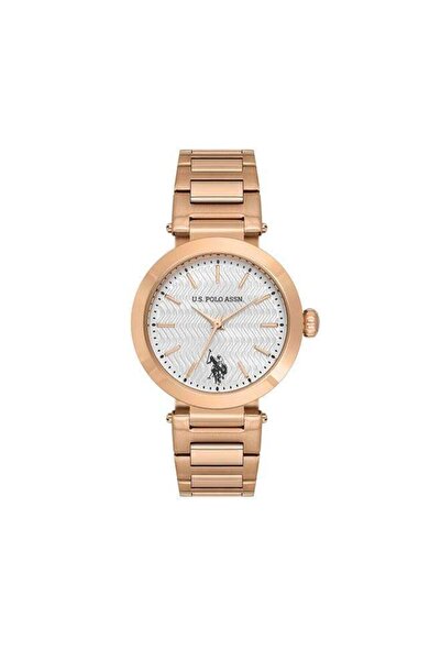 U.S. Polo Assn. Novelties Silver Dial Rose Gold Stainless Steel Bracelet Anal...