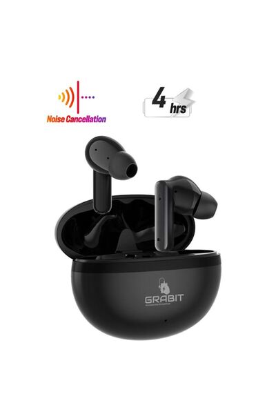 Grabit سماعات أذن لاسلكية حقيقية | إلغاء الضوضاء النشط وإلغاء الضوضاء الإلكتر...