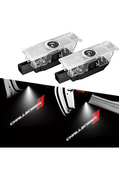 VIEREX مصباح باب تشالنجر MSDZ مع شعار ضوئي عالي الدقة ومصباح ترحيب (قطعتان) -...