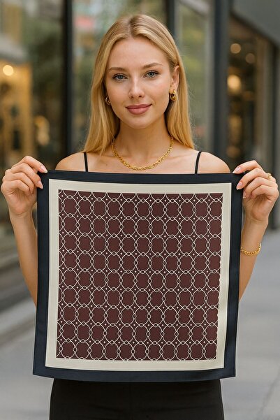 Axesoire 15359 Zincir Desenli Siyah Bandana Fular