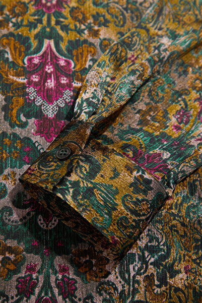 W Collection Green patterned blouse