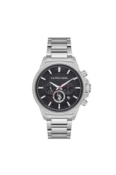 U.S. Polo Assn. Crossing Multifunction Men's Watch 45mm Black Dial Silver Bra...