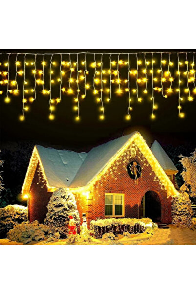 HSMKTP Christmas Decorations Set 60m Fringe Lights 1500 LED Rain, Interconnectable
