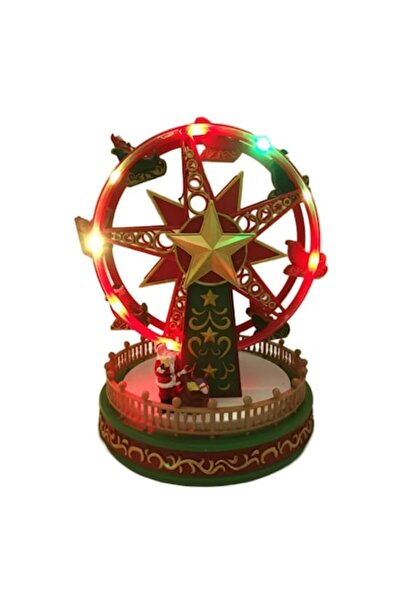 OEM Комплект коледни фигурки - Панорамно виенско колело с Дядо Коледа, LED, 2...