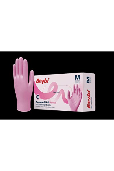 Beybi NİTRİL ELDİVEN PUDRASIZ PEMBE 100'LÜ M
