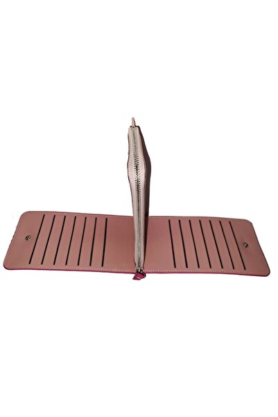 FUERDANNI Slim Women's Wallet - Card Holder, Cash/Phone Pocket, Pink, 20x10x2 cm