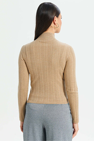 REDTAG Women Beige Embellished Shoulder Button Top