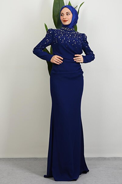 GİYZAMİLA Βραδινό φόρεμα Esin Νυχτερινό Μπλε