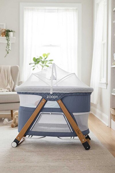 Kiwi Zoody 3 in 1 Bebek Beşiği – Portatif, Sallanabilir, Anne Yanı ve Oyun Parkı Özellikli Beşik